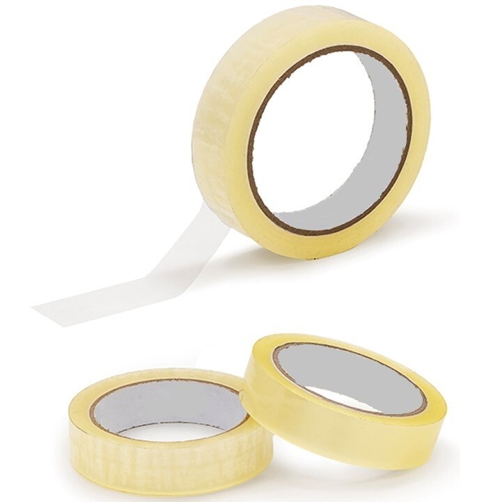 720 Rolls Of 25mm Wide Clear Transparent Cellotape Tape