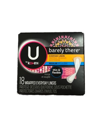 U by Kotex Barely There Everyday Liners - 18 liners - NEW