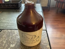 Vintage "She Aint What She Used To Be" Dog Small Stoneware Jug