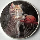 Cat Playing Basketball - American Silver Eagle 1oz .999 Silver Dollar Coin