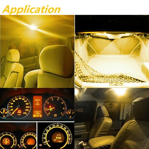 10x Amber Yellow T10 192 168 LED Bulbs Side Marker Turn Signal Parking Light - Picture 2 of 11