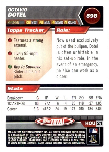 2003 Topps TOTAL #337 - #599 ⚾ YOU PICK YOUR FAVS 🧢 MLB BASEBALL CARDS - Picture 356 of 358