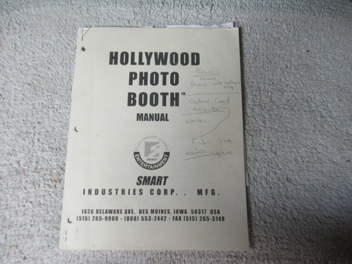HOLLYWOOD PHOTO BOOTH SMART  arcade game manual