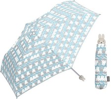 Miffy Folding Umbrella Face Handle Light Blue Adult Size Japan Limited