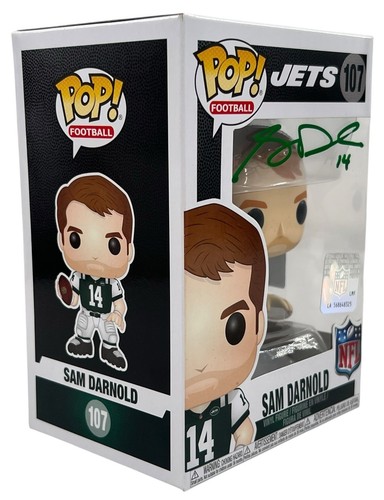 Sam Darnold Signed VAULTED Funko Pop #107 Beckett Witnessed - Picture 5 of 11