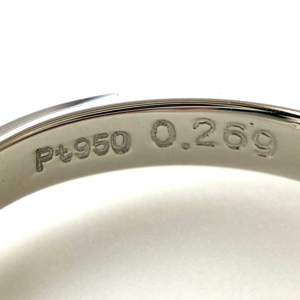 Anillo Christian Dior diseño diamante anillo platino 1P diamante solitario anillo P... Foto 3 de 4