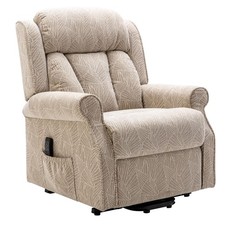 Darwin Dual Motor Riser Recliner in Cream Fabric - Customer Return Slight Damage