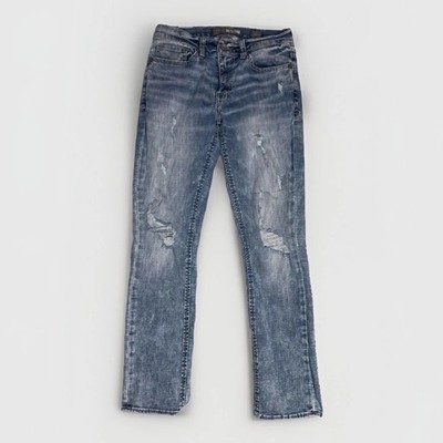 BKE BUCKLE Men's ALEC Jeans 30x29 Blue Distressed Straight Leg Stretch ABS5080