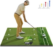 Dual-Turf 5x4ft Golf Hitting Mat 21-50MM High-Elasticity Base Green