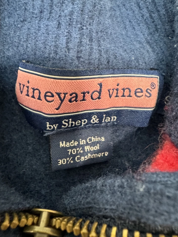 Suéter Vineyard Vines Niños Argyle Mezcla Lana Cachemira Azul Colorido Preppy Talla 5 Foto 3 de 4