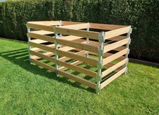 Composteur bois aluminium 180 x 90 x 100 bacs à compost composteur de jardin V2A