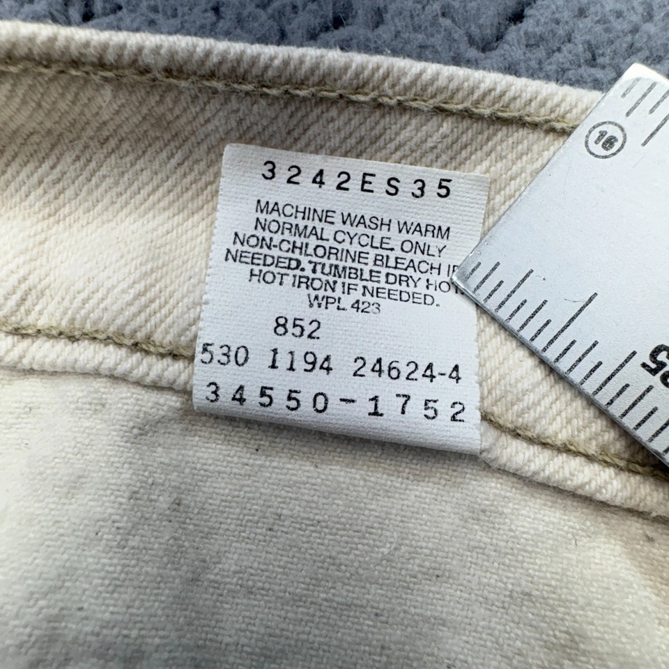 复古 Levis 550 短裤男式 31 白色牛仔橙色标签 90 年代 Raw Jorts Batwing 美国 — 第 4/4 张图片