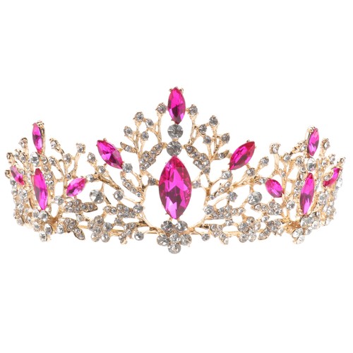 2 Pcs Big Crown Headband Rhinestone Headpiece Bride Bridal Tiara - Picture 10 of 12