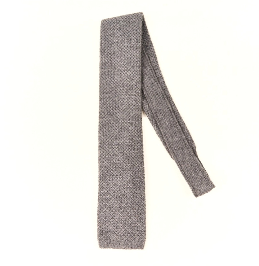 Vintage Polo Ralph Lauren Cashmere Wool Knit Tie Gray Square End 2.5 x 54 Italy