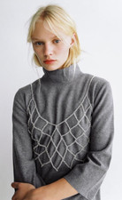 ZARA Beaded GLASS CROP TOP Crystal MESH CAMISOLE One Size XS-S-M BNWT Clear RARE