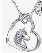 Rucher Unicorn Necklace Girls Initial Y Heart 15  2  With Gifts Box