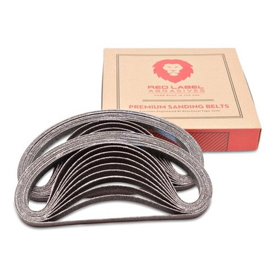 Red Label Abrasives 1/2 X 18 Inch 60 Grit Aluminum Oxide Air File Sanding Belts,