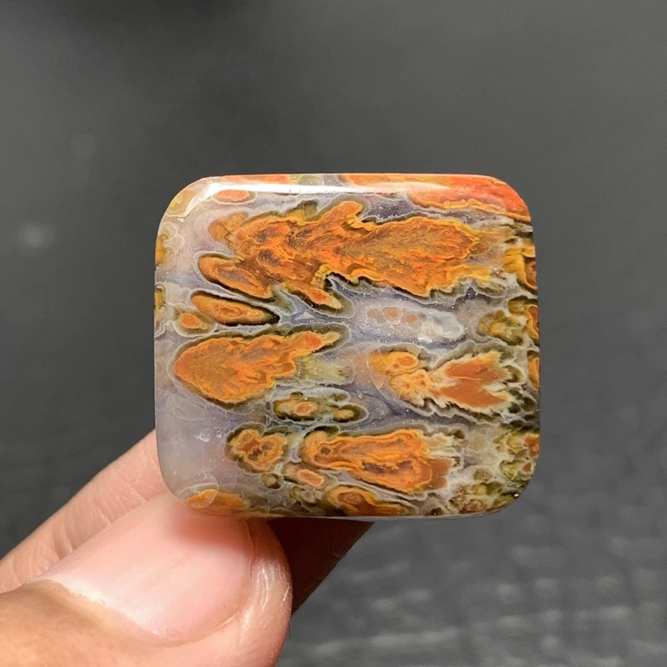 Cabujón de ágata pluma de fuego 23x21x6mm buena calidad 28 ct Foto 4 de 4