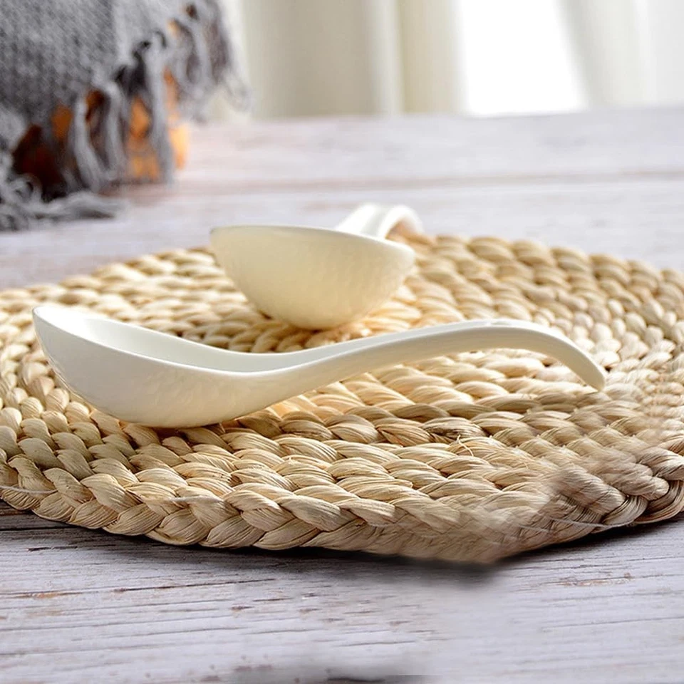 Colheres de sopa de porcelana, colheres de sopa asiáticas de 7 polegadas, colheres de sopa japonesas para Pho, ... - Imagem 3 de 4