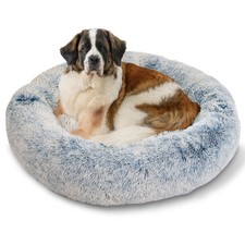 Best Friends by Sheri Original Calming Donut Dog Bed, Shag Faux Fur, Sage Green