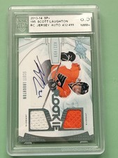 UD SPx #195 Scott Laughton RC Auto Jersey /499 SGC 8.5 Flyers ✨