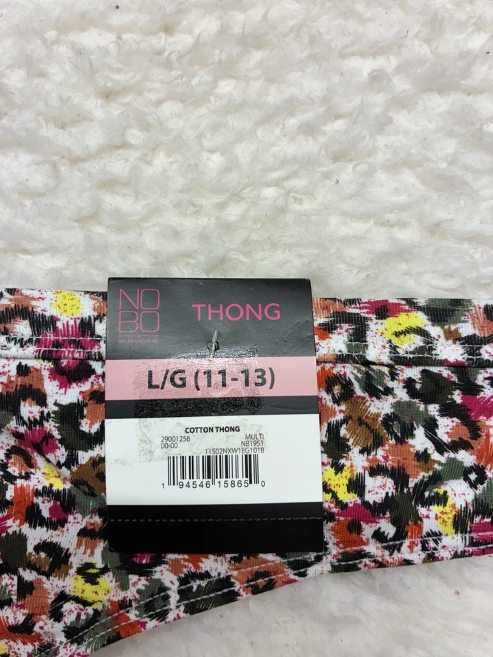 No Boundaries Thong Womens Large Multi Leopard Print Cotton Spandex Underwear - Image 4 of 4