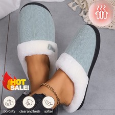 Women's Winter Plush Non-slip Slippers Large Color Warm Indoor Sole Casual Shoes