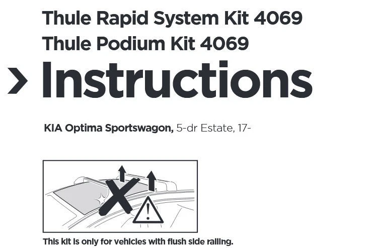 Kit de montaje de barras de techo Thule 4069, KIA OPTIMA ESTATE, 2017 encendido Foto 2 de 2