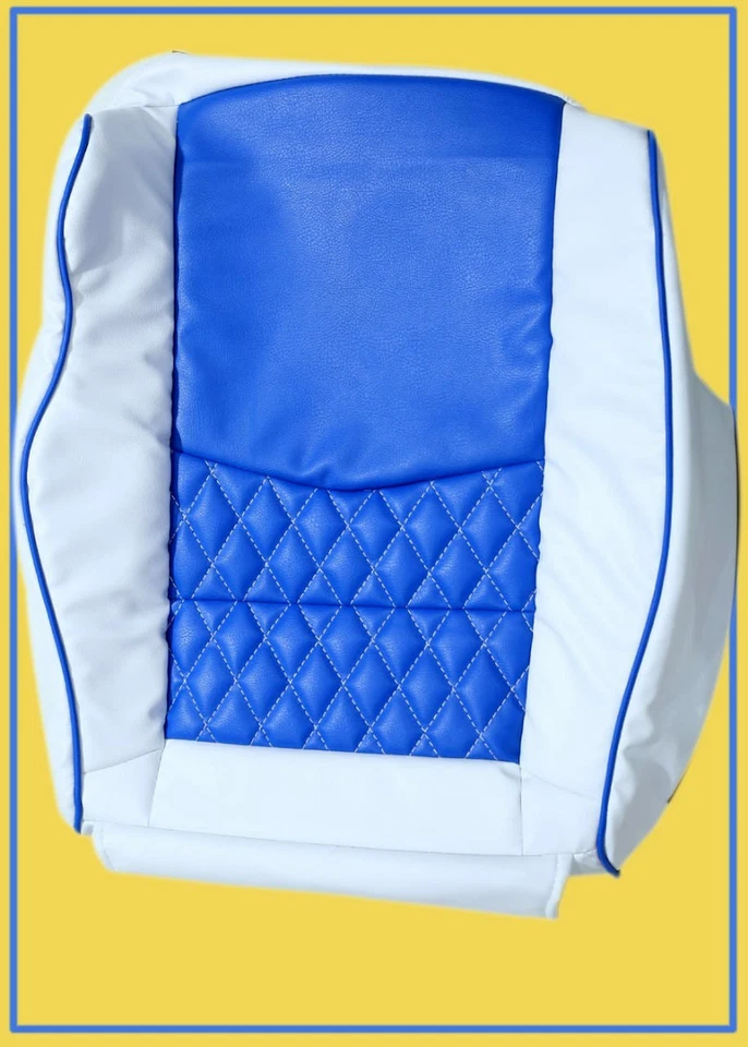 FUNDAS DE ASIENTO DEPORTIVAS DE CUERO SINTÉTICO AZUL Y BLANCO APTAS PARA NISSAN 350Z 2003-2008 Foto 2 de 4