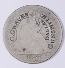 1857 O Seated Liberty Half Dollar C. Graves Dallas Gunsmith Counterstamp AUCTION
