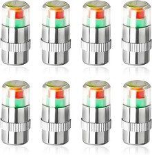 8PCS Tire Pressure Monitor Valve Stem Caps, 2.4 Bar 36PSI Pressure Monitor Stem