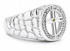 GENUINE CANARY DIAMOND CROSS MEN'S RING .925 Sterling Silver - NEW WITH TAG — photo 5