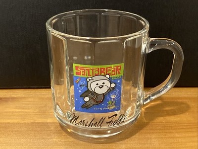 2001 Marshall Fields Vintage Mission Planet Bear Glass Mug Luminarc