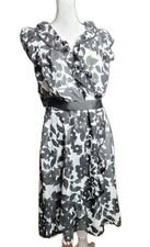 Vtg Y2k Ruffled Sheer Faux Wrap dress Romantic Whimsy Garden Feminine Trad Wife 