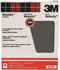 3M Wetordry Pro-Pak 9 In. x 11 In. Super Fine Sanding Sheets, 600 Grit (25-Pack)