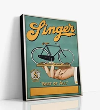Vintage Vintage Advertising Canvas - Singer Cycles - Best of all in the palm of