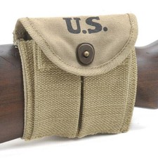 USGI WW2 .30 M1 Carbine  Buttstock Type Pouch Khaki Dated 1942