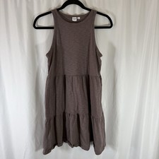 Gap Knee Length Dress Women's Small Brown Sleeveless Round Neck Stretch