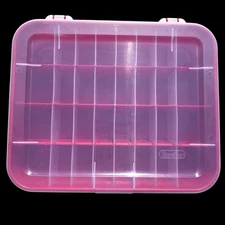 Sterilite Christmas Adjustable Ornament Storage Case Small Compartments Red NOS)