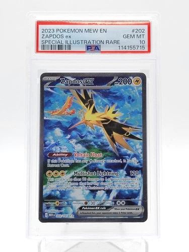 ZAPDOS EX 2023 POKEMON 151 SPECIAL ILLUSTRATION RARE #202/165 PSA 10 Q3963