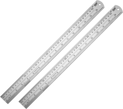 Metal Ruler 16 Inches Stainless Steel, 2 Pack, Straight Edge Measuring Ruler