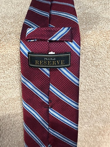 JOS A BANK RESERVE MENS LUXURY SILK DRESS TIE 3" WIDE - Picture 3 of 3