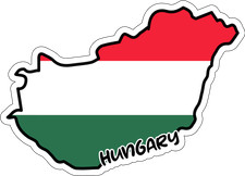 Hungary Map Flag Sticker Decal