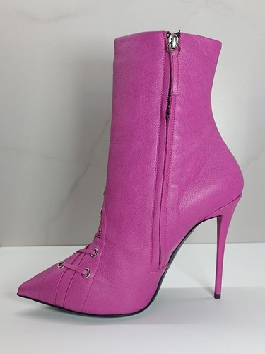 Giuseppe Zanotti Pink Leather Ankle Boots Pointed Toe Stiletto Heel 38,5 cm - Foto 7 di 24