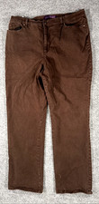 Gloria Vanderbilt Amanda Women  s Size 18 Coffee Brown Corduroy Jeans Pants