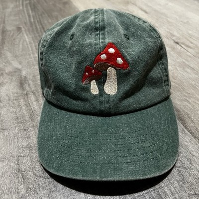 Newhattan Mushroom Hat Faded Green Strapback Hippie Festival Shroom Cap