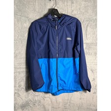 Eddie Bauer Kids Blue Colorblock Windbreaker Jacket Hooded Full ZipBoys L 14/16