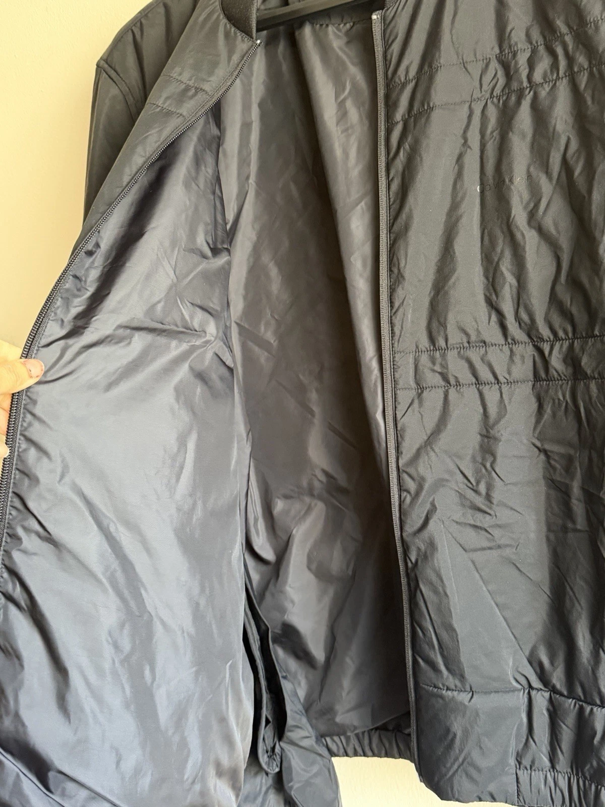 Calvin Klein Men’s Lightweight Quilted Bomber Jacket In Black XL - product detail image 4