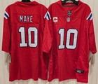 New England Patriots #10 Drake Maye Stitched Alternate Red Jersey w/CPT C Patch