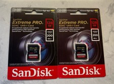 SanDisk Extreme PRO 128GB SDXC UHS-I Memory Card Lot Of 2 NEW SEALED